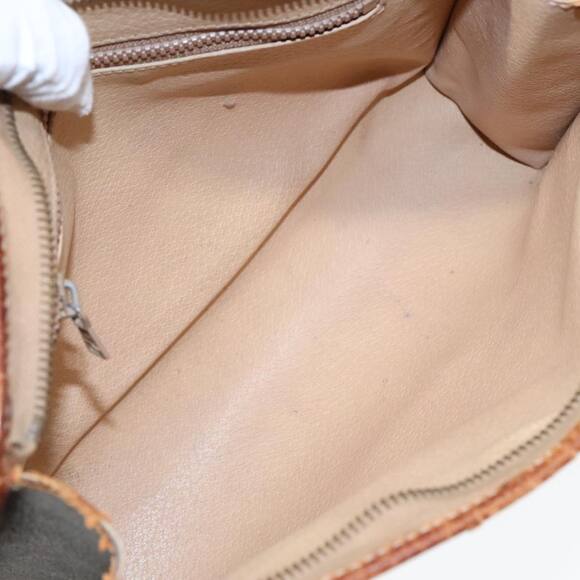 CELINE Macadam Canvas Clutch Bag Pvc Leather Brown Gold - Picture 10 of 16